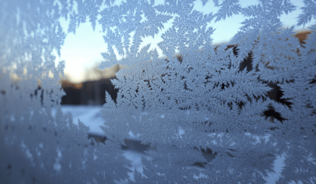 Frozen window showing problem with winter