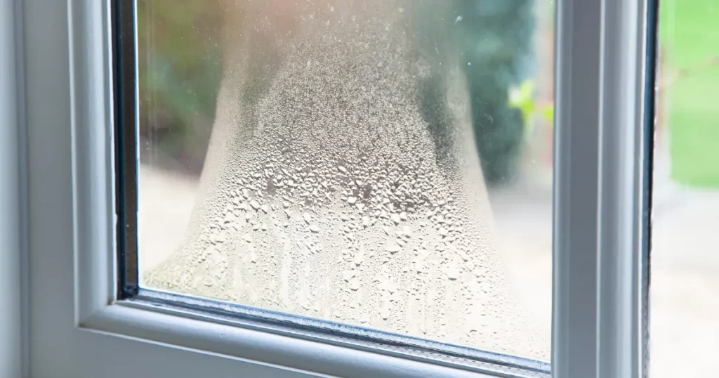 blown double glazing with water in the window